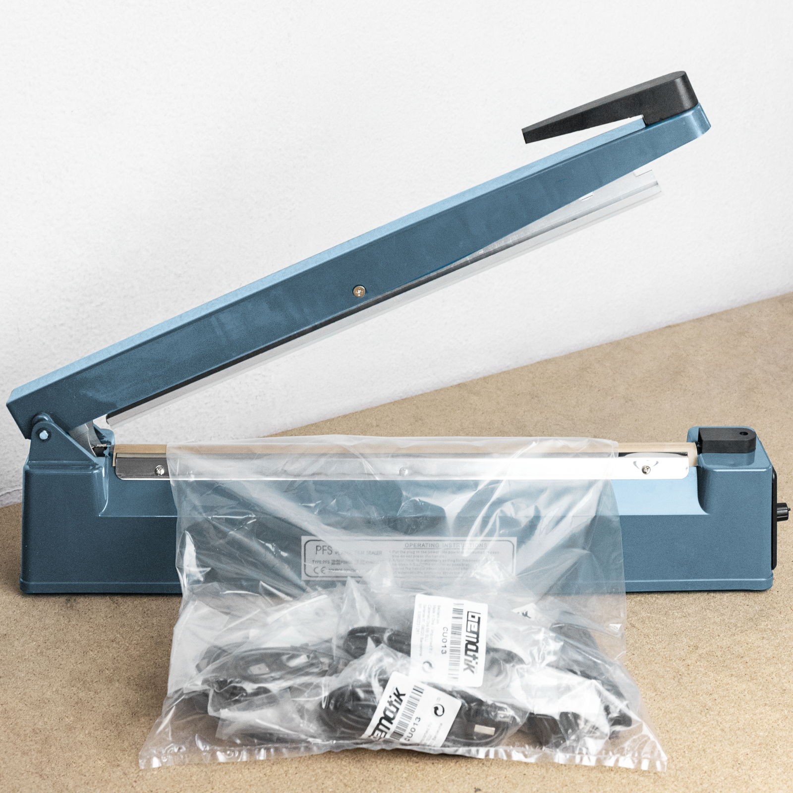 Impulse heat sealing sealer plastic bag 20 cm metal - Cablematic