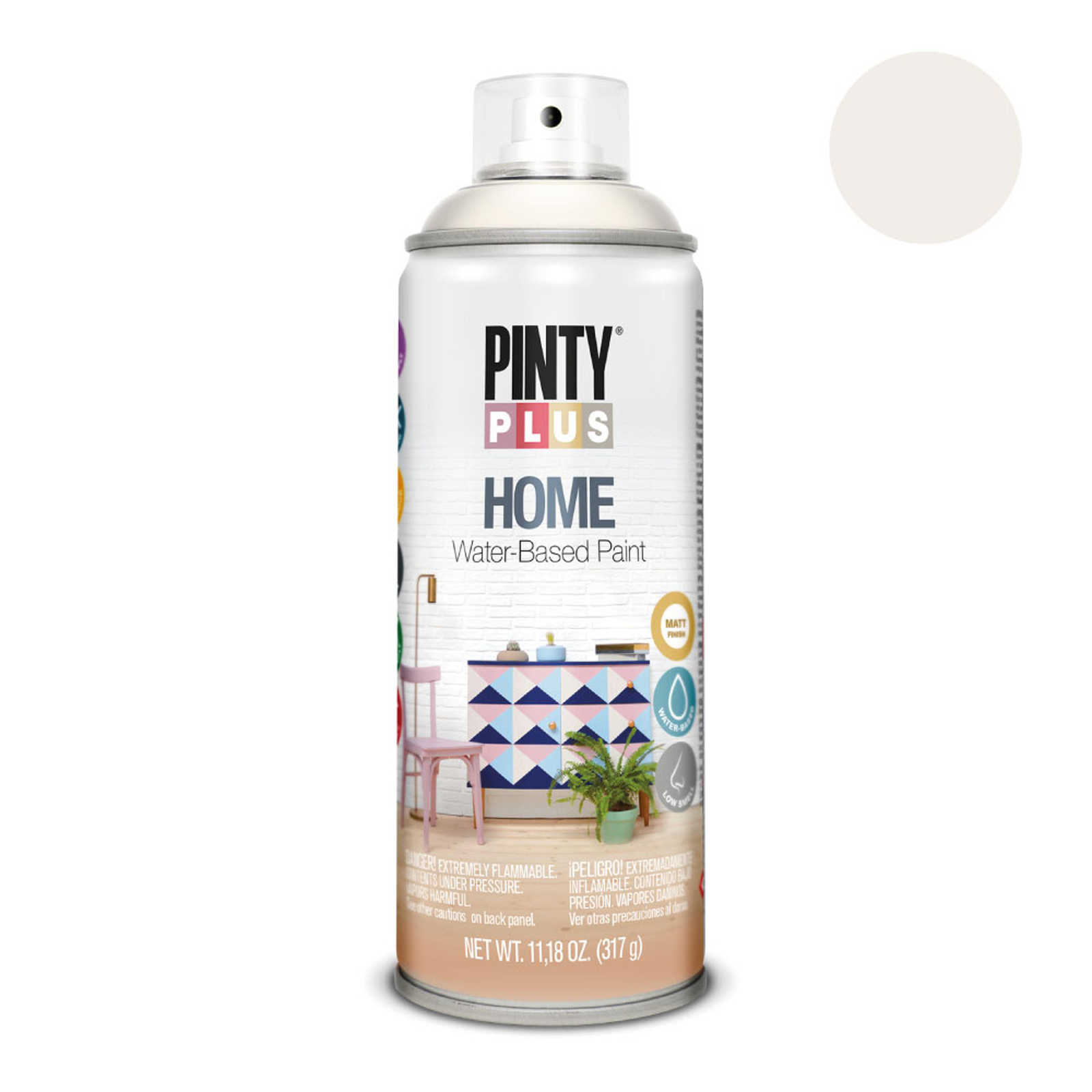 Vernice Pintyplus Home in formato spray da 520cc nel colore bianco latte  HM112 - Cablematic