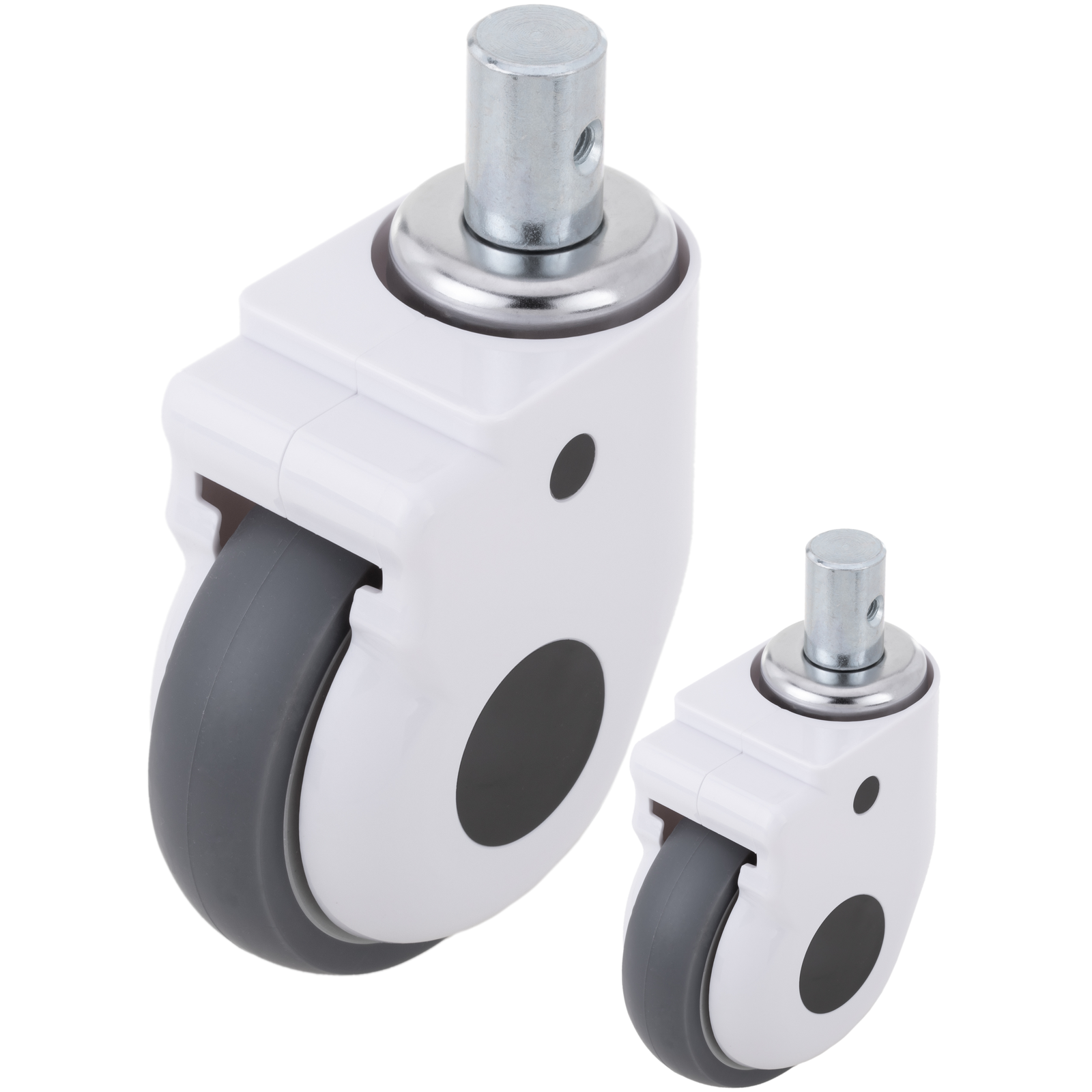 Metal  TPR  ABS Wheels for Medical Bed, Hollow Stem Type Clamping,  125x32x158mm 2-pack Cablematic