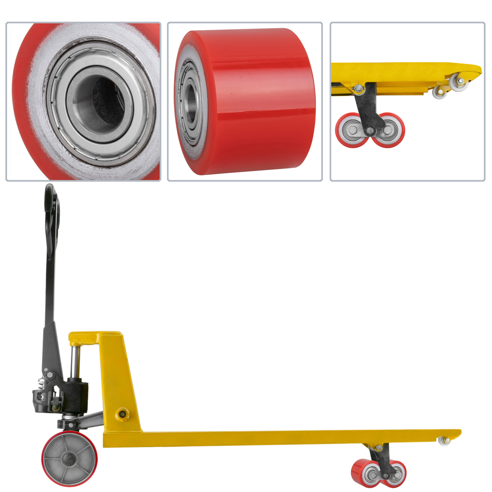 2pcs of PU 70x60 Pallet Truck Load Roller Wheel With Bearings 