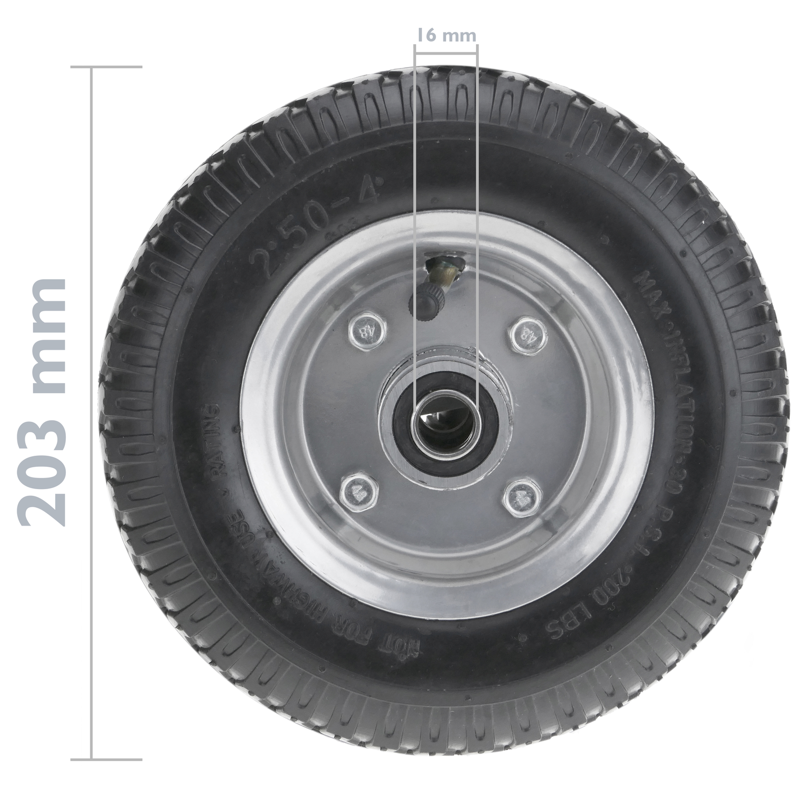 Roda pneumática 2.50-4 Speedy para carrinho de carga e eixo