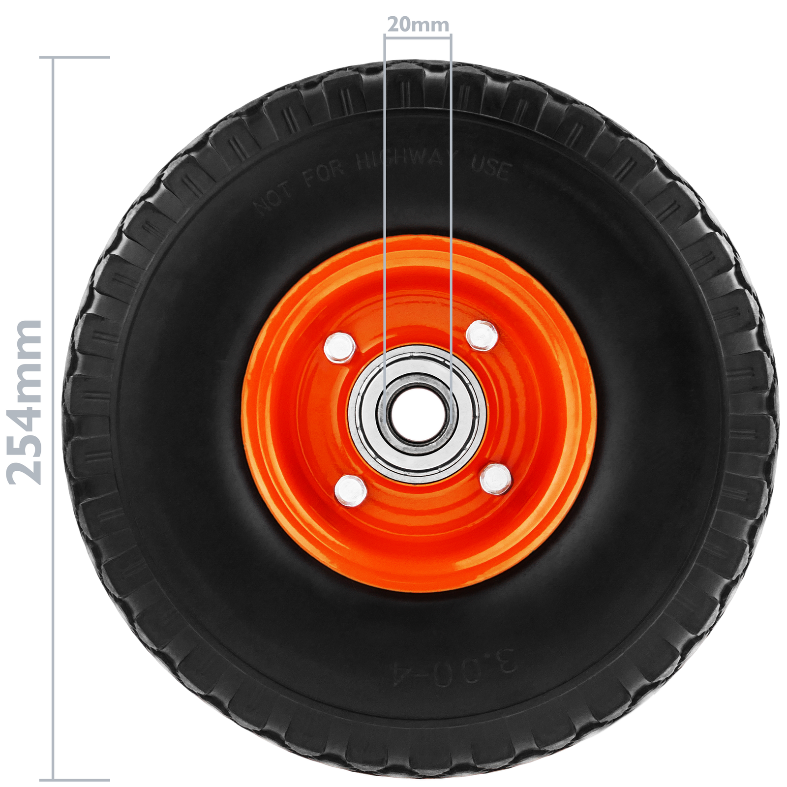 Rueda neumática de carretilla 136 Kg 6x2 152x50 mm para carros y