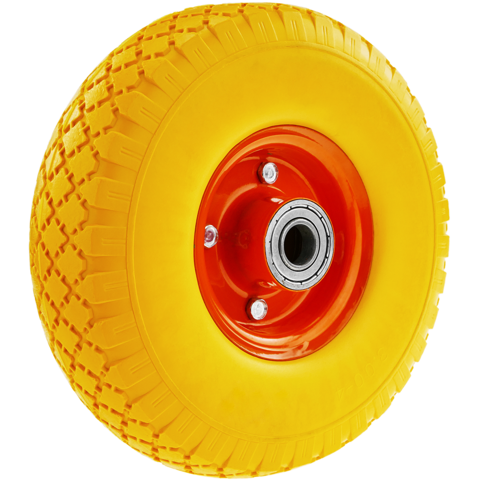 Wheelbarrow solid wheel yellow 220 lbs 10x3