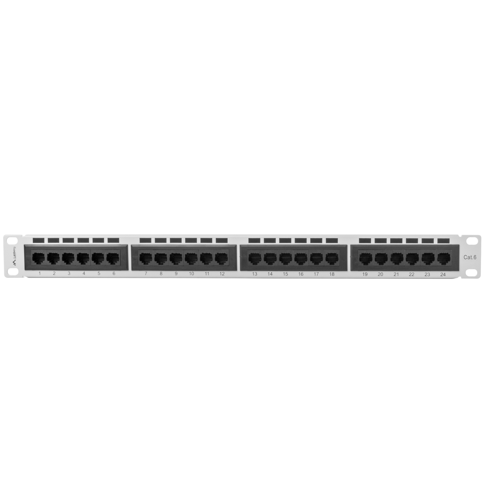 Patch panel 19 white 24 RJ45 CAT.6 UTP 1U Lanberg PPU6-1024-S - Cablematic