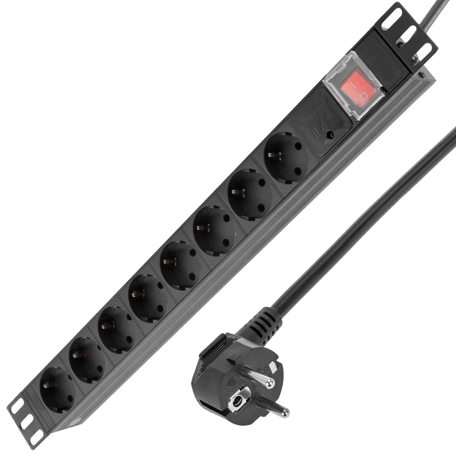 REGLETA RACK 8 TOMAS 1U PHASAK CON INTERRUPTOR