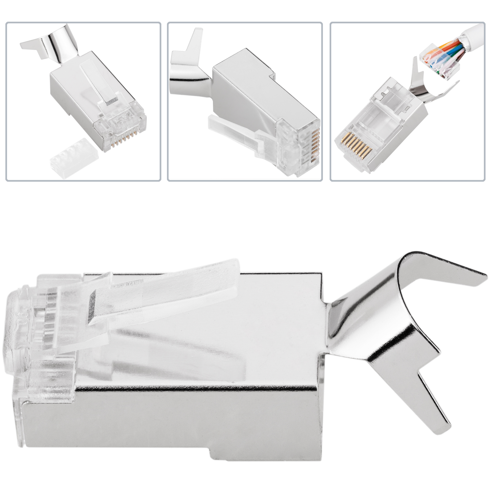 Connecteur RJ45 mâle FTP Cat 6 pour câbles de données