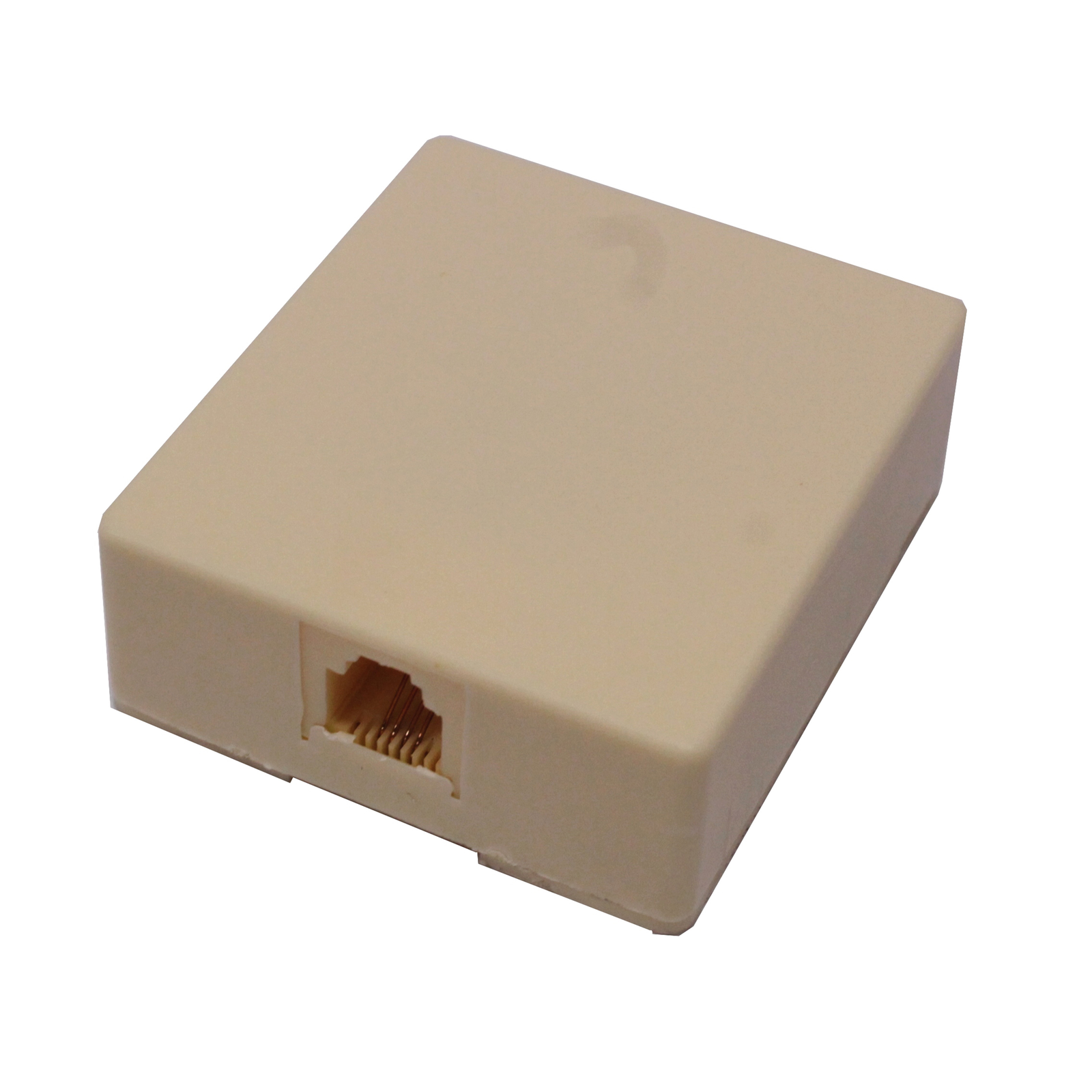 2 cajas de enchufe de teléfono de doble puerto de montaje en superficie  blanca con 2 conectores hembra RJ11 6P4C, placa de pared