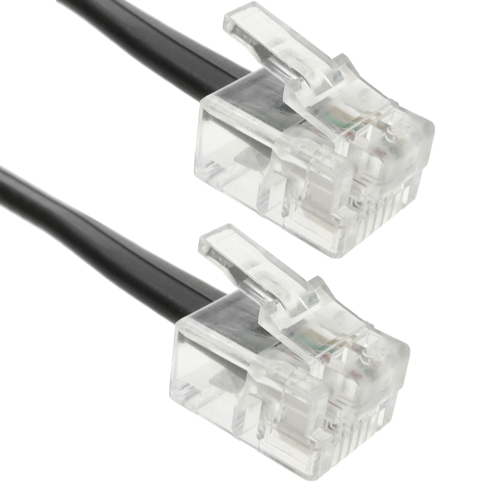 Cable telefónico RJ11 de 1 pie, cable de teléfono fijo de grado  profesional, 4 cables, 100% cobre, contactos dorados más gruesos, chaqueta  de PVC