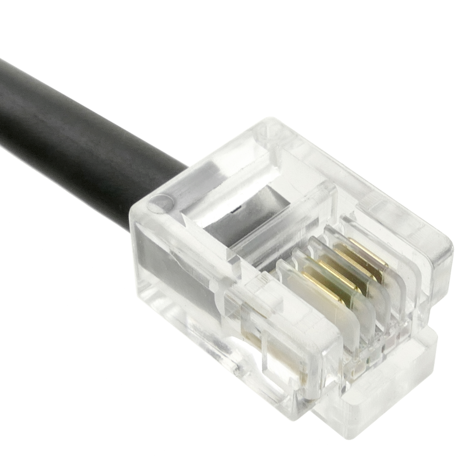 Câble adaptateur téléphonique RJ11 - RJ45 - Câble adaptateur téléphonique,  Connecteur 1 : RJ11 mâle (6p4c), Connecteur 2 : RJ45 mâle (8p4c), Longueur  : 3 mètres, Couleur : noir