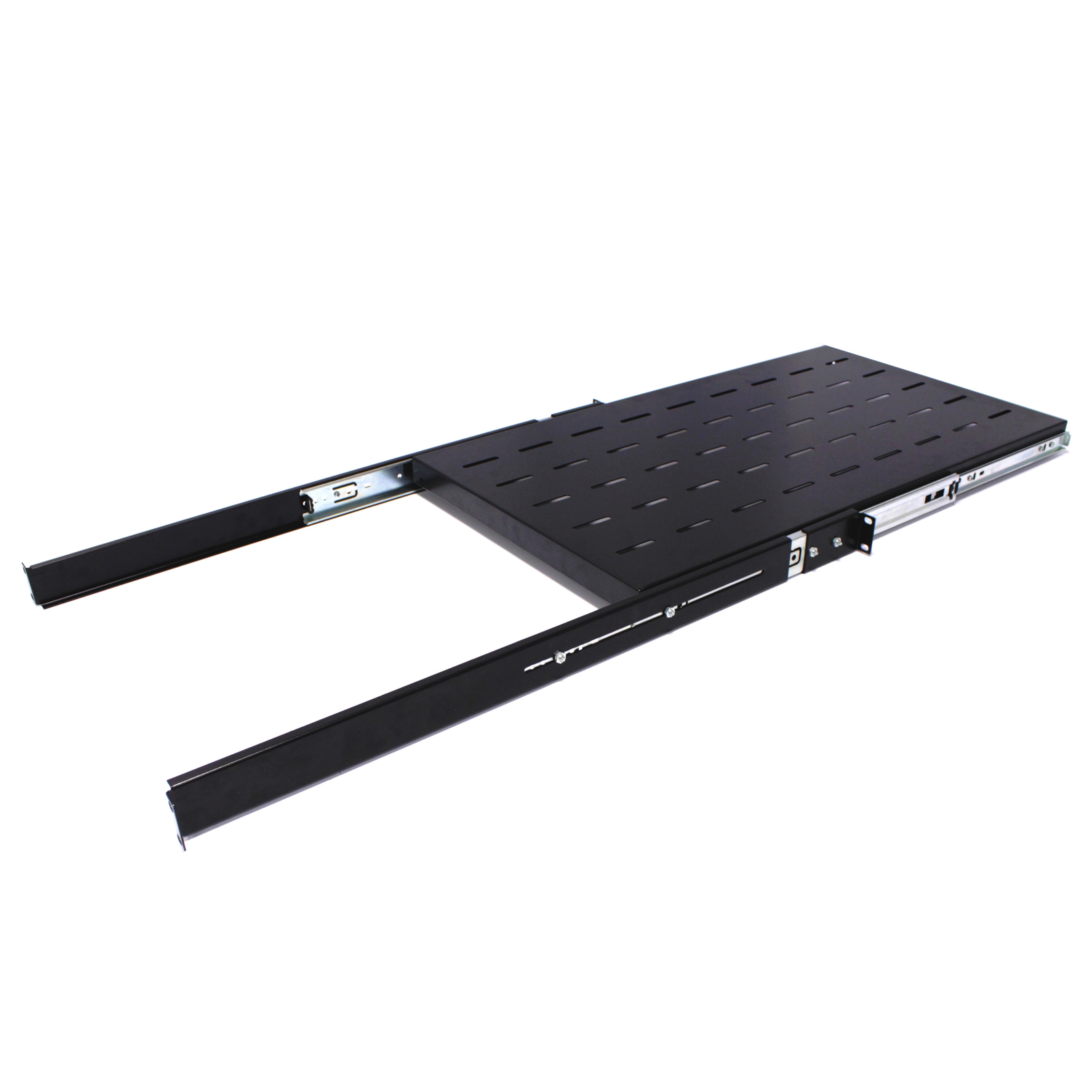 Telescopic tray for server rack 19 inch 1U 550mm depth sliding slides shelf  - Cablematic