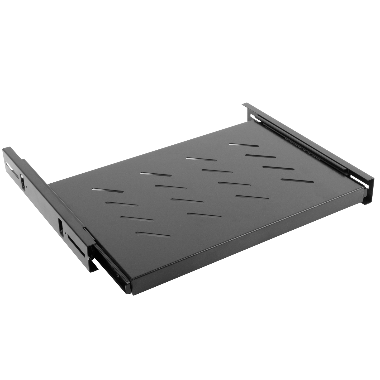 Telescopic tray for server rack 19 inch 1U 550mm depth sliding slides shelf  - Cablematic