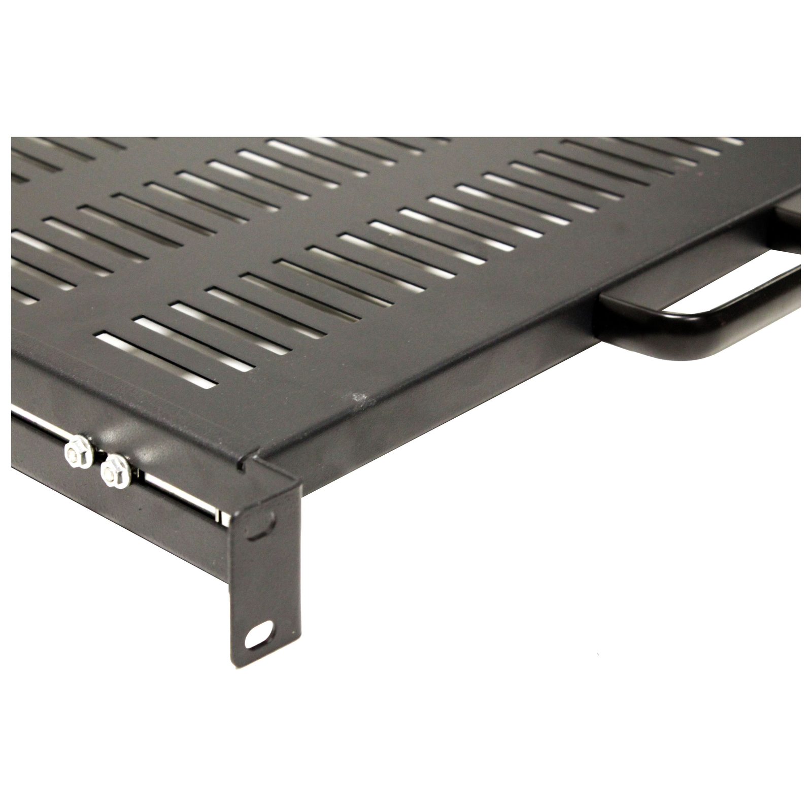 Telescopic tray for server rack 19 inch 1U 550mm depth sliding slides shelf  - Cablematic