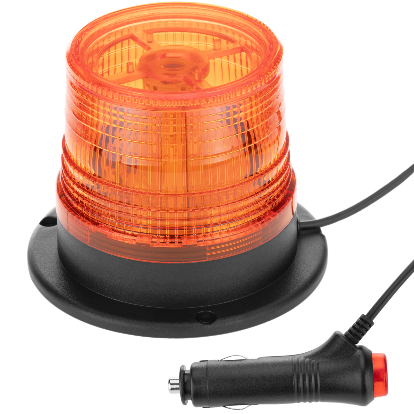 Solar LED Beacon Light 12/24V Wireless Waterproof Amber Warning Lights,  with Magnetic Base, Rechargeable Rotating Strobe Lights for Vehicle  Forklift