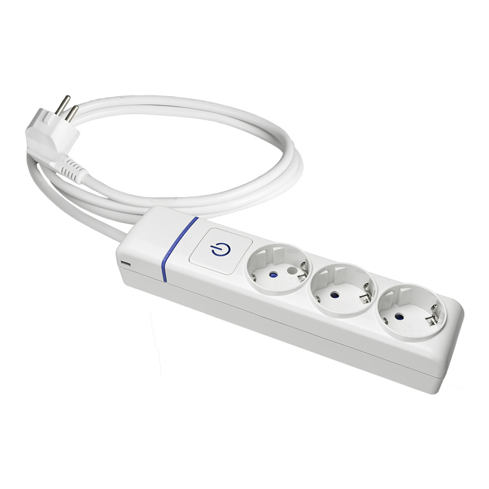 Regleta de enchufes 6 schuko 250 V y dos puertos USB blanca con interruptor  - Cablematic