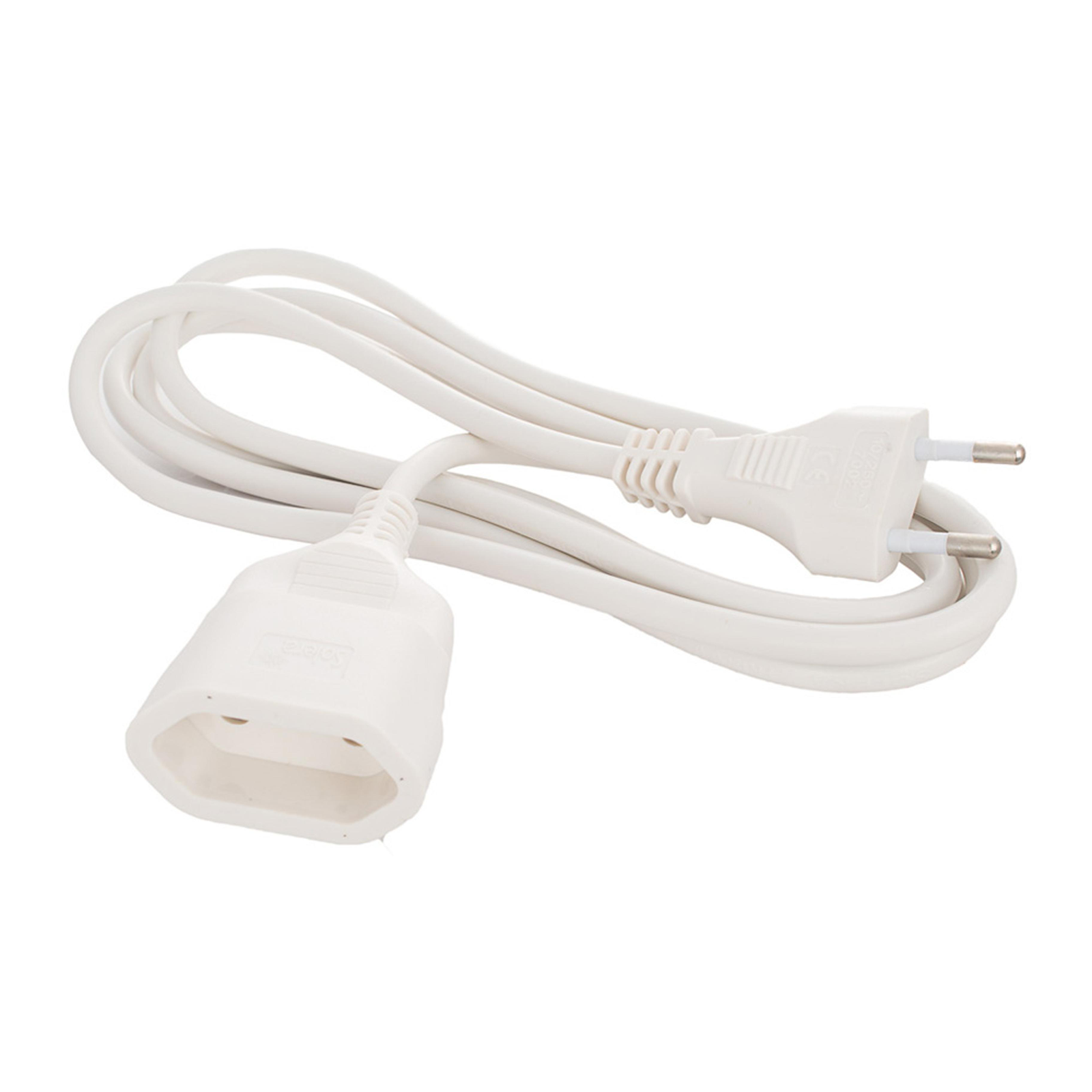 Alargador enchufe de 2m de largo color blanco Solera 23198 - Cablematic