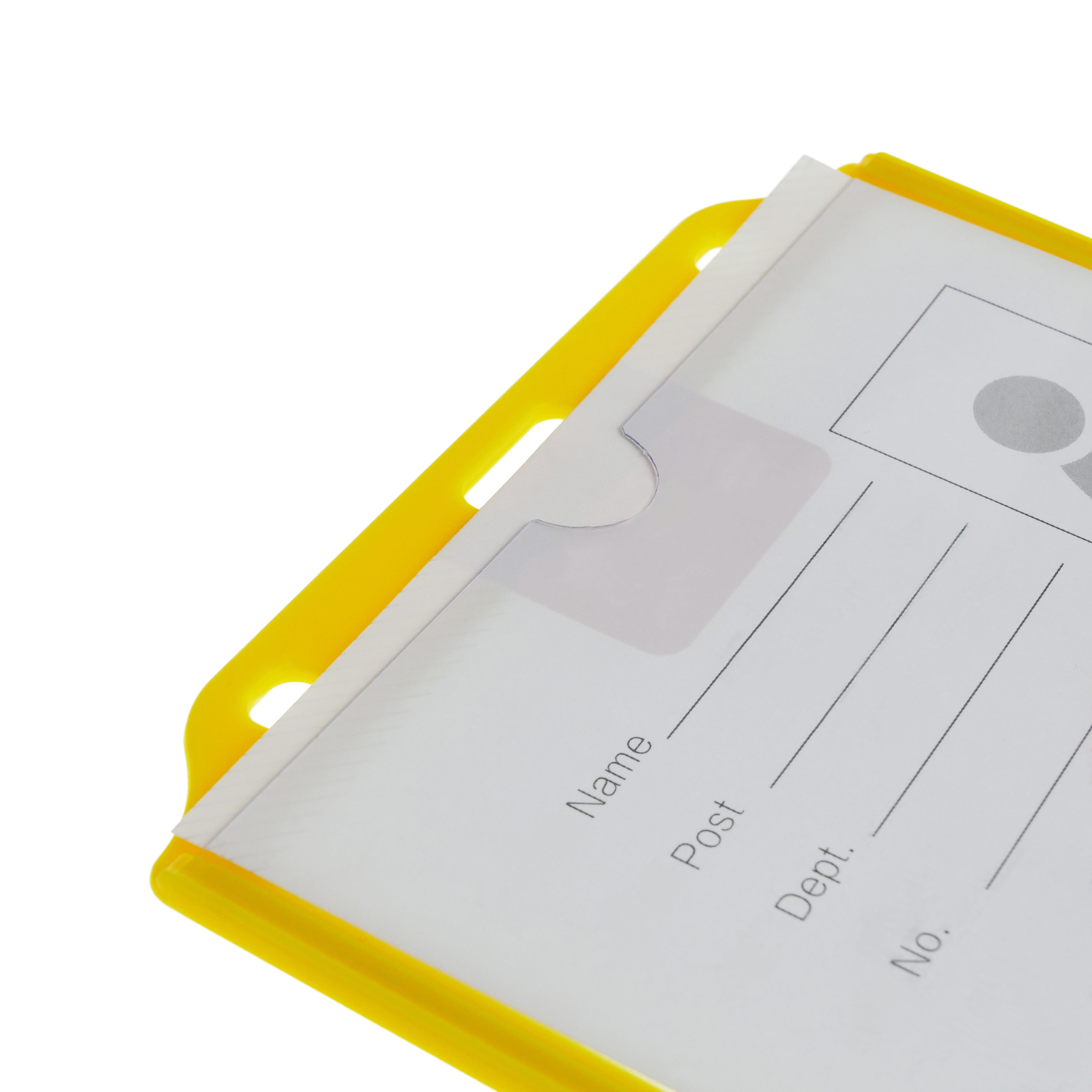 manicotto di plastica per la carta d'identità ID orizzontale A8 84x54mm  giallo - Cablematic