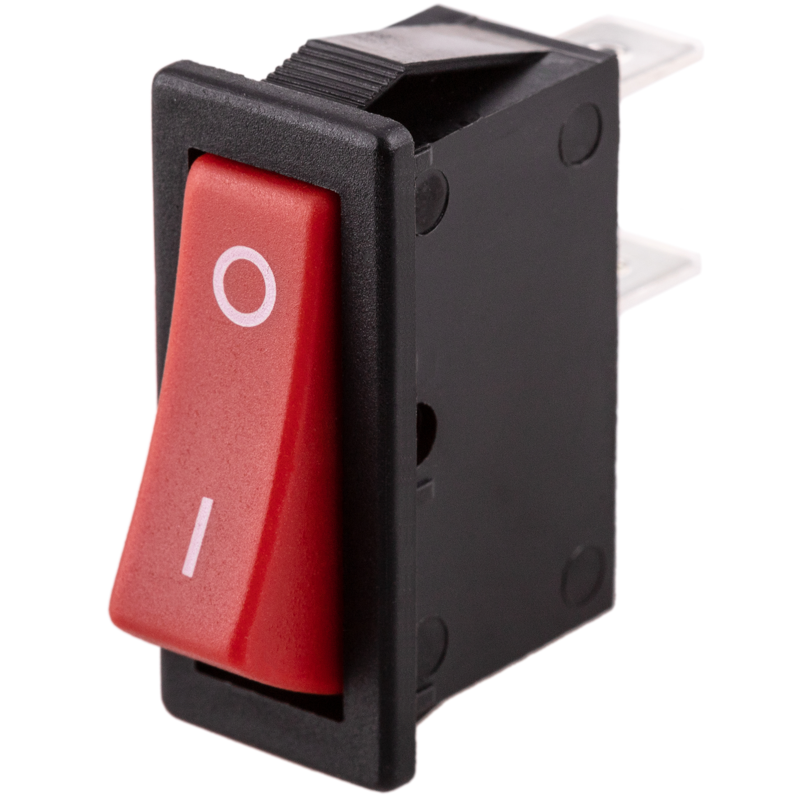 Interruptor basculante unipolar doble SPST ON-OFF botones iluminados en  rojo y terminales faston 6,35mm
