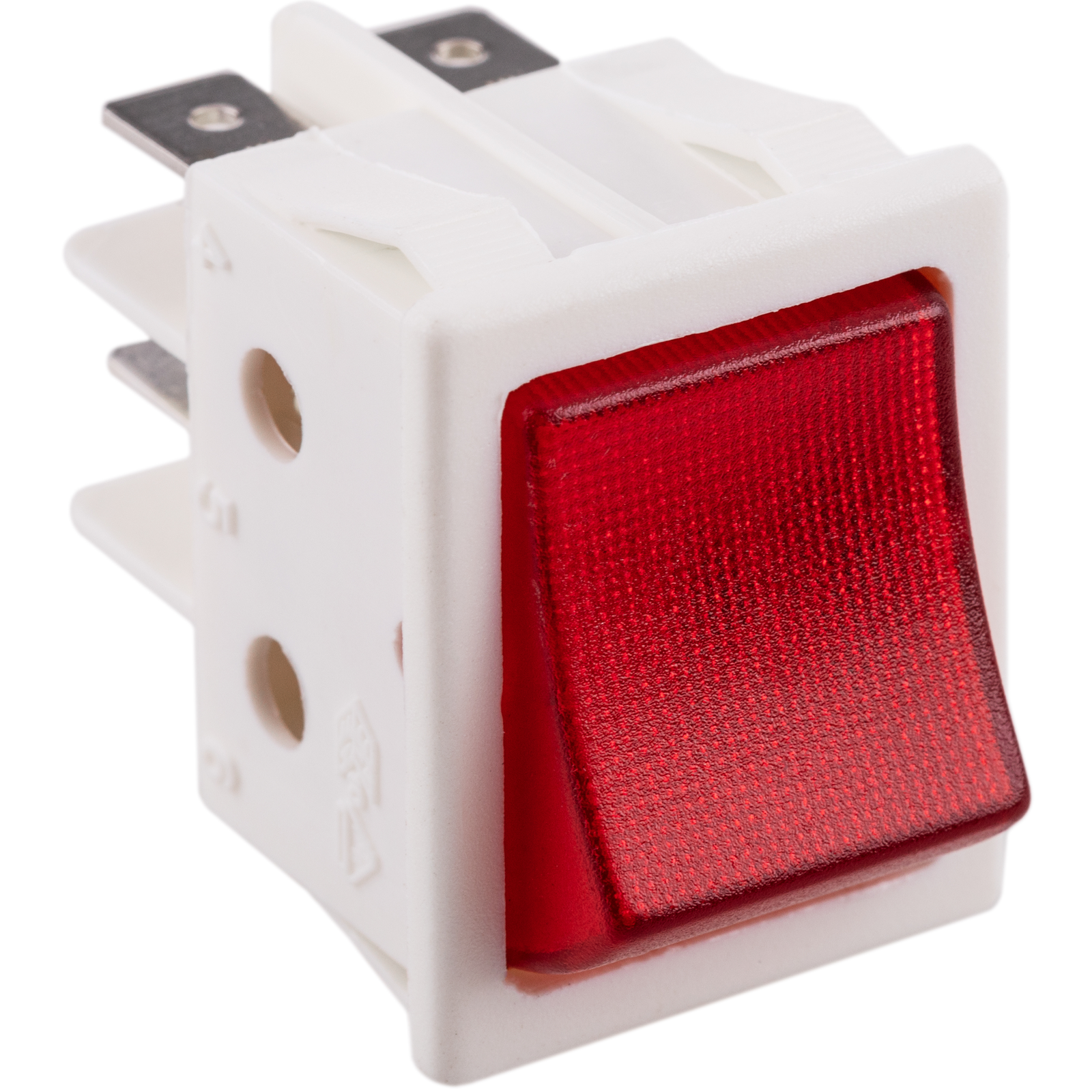 Interruptor basculante rojo luminoso SPST 3 pin - Cablematic