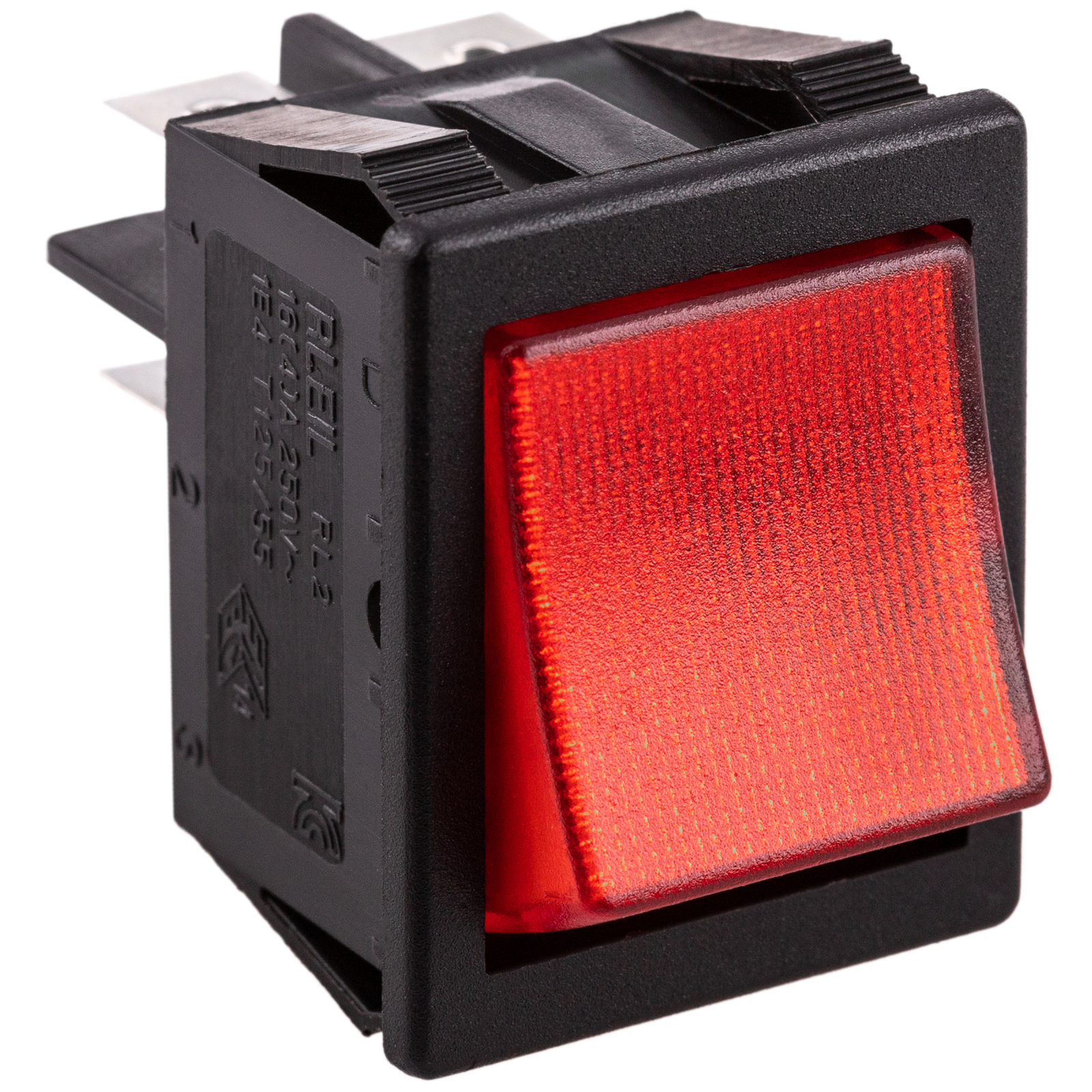 INTERRUPTOR RECTANGULAR PEQUEÑO ROJO LUMINOSO PARA EMPOTRAR