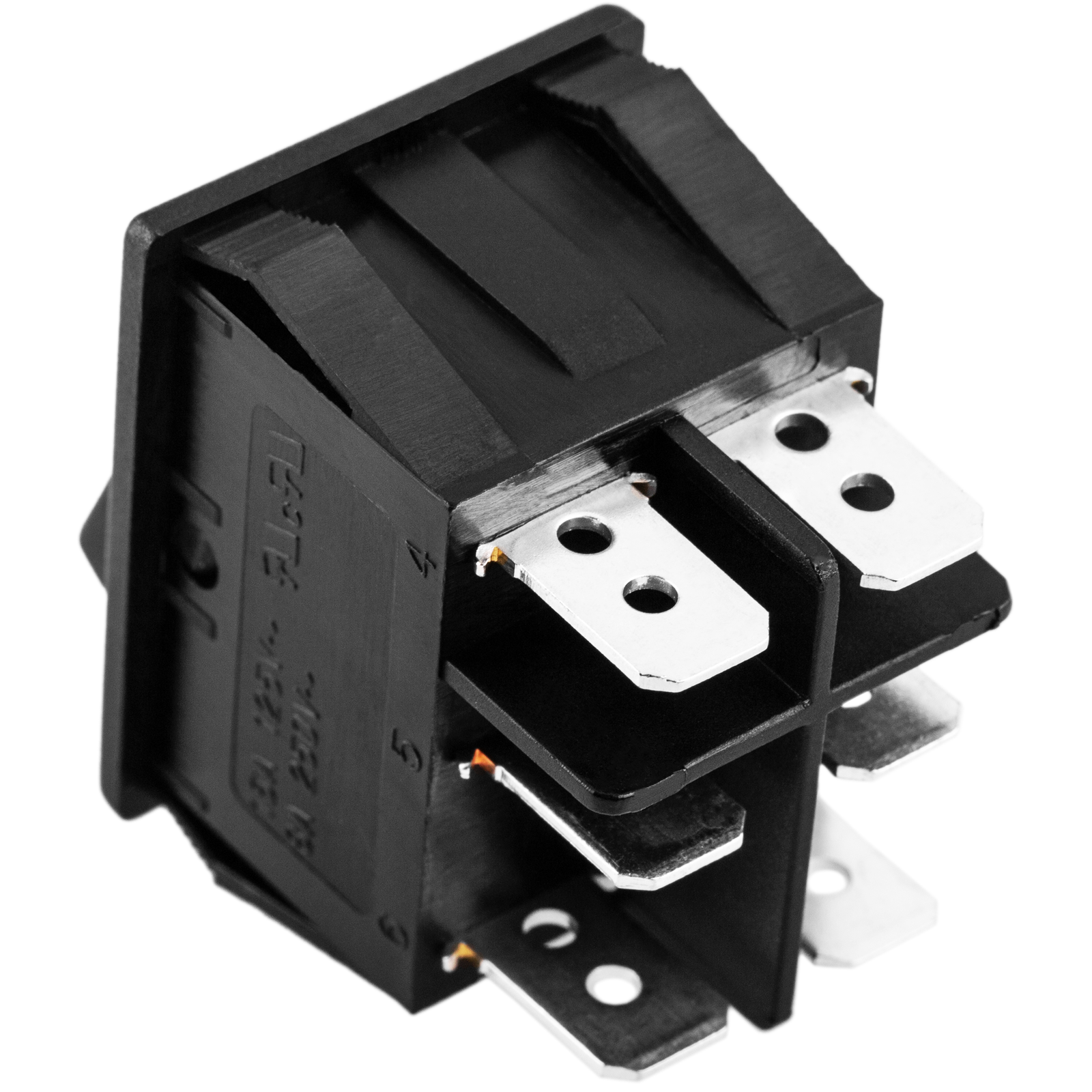 INTERRUTTORE TONDO NERO BASCULANTE 12V - Confezione da 5 PZ