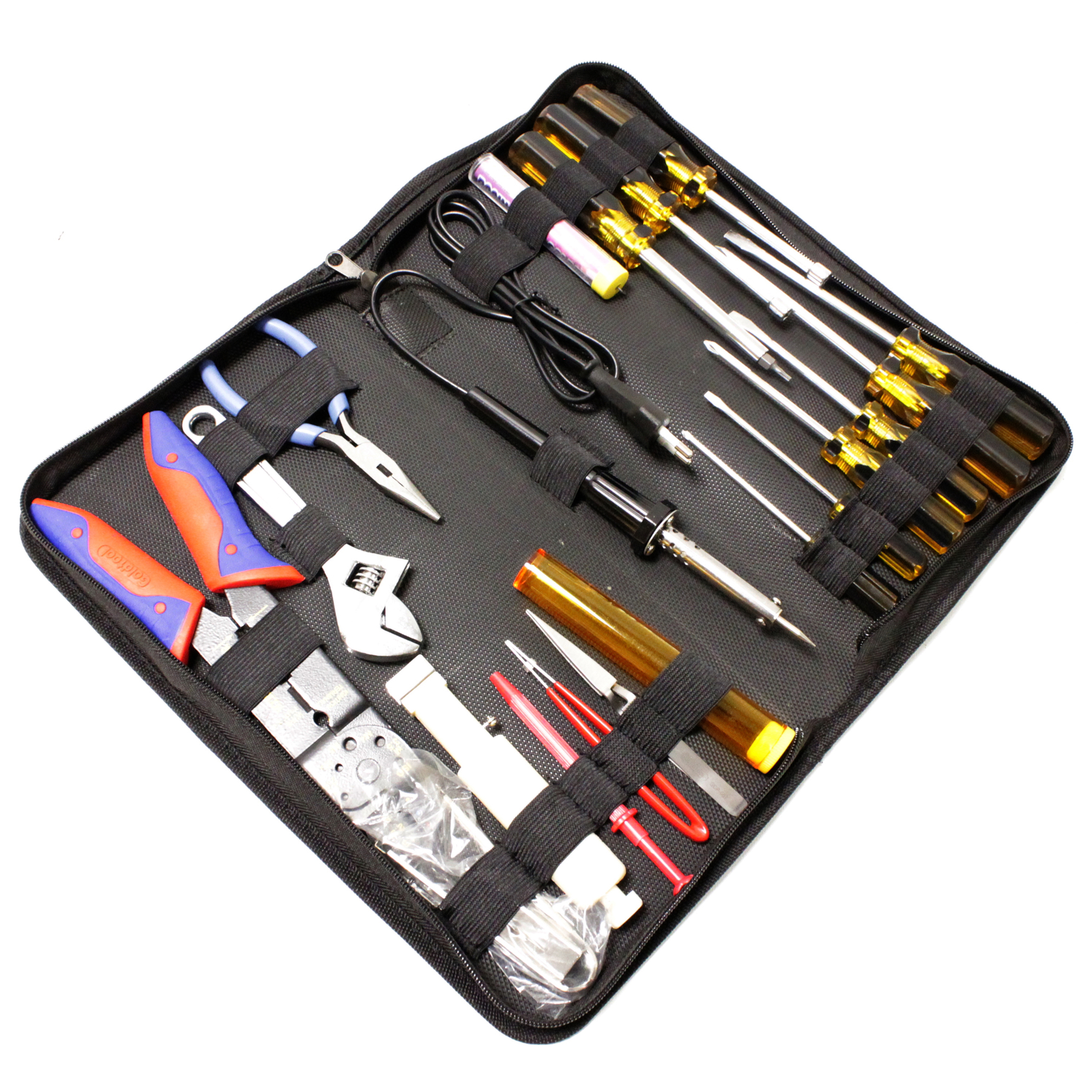Basic tool kit. Set of 10 pieces. Screwdriver, pliers, tape measure,  scissors, etc. - Cablematic