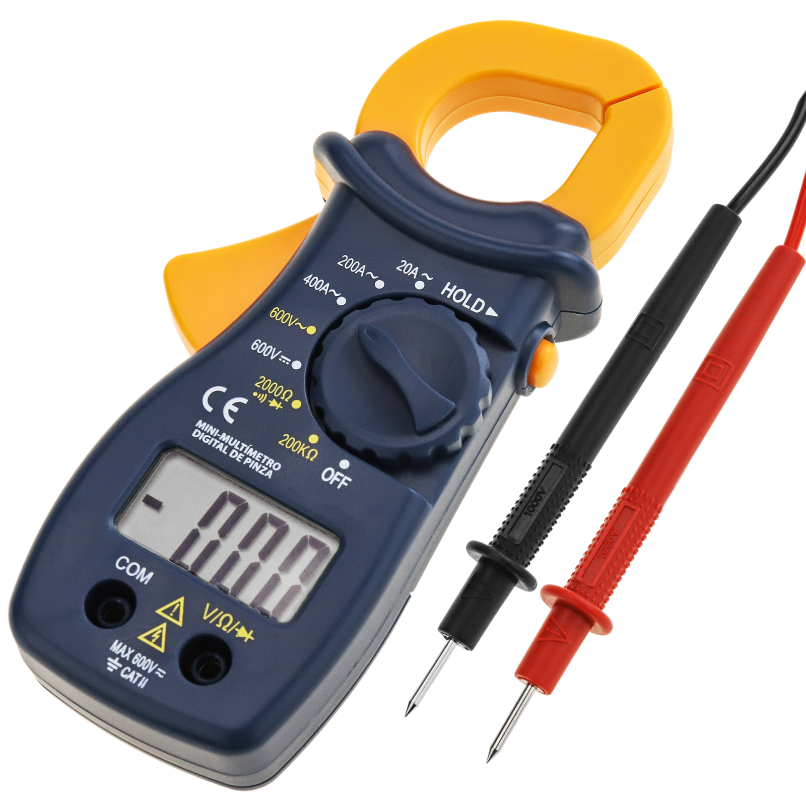 Proster Pince Multimètre Numérique TRMS 6000 points, 800 A CC Courant AC  Tension AC/DC NCV Continuité Capacitance Résistance Fréquence Diode Hz Test  avec 1 Paire Câbles de Test Pinces Crocodiles : : Bricolage