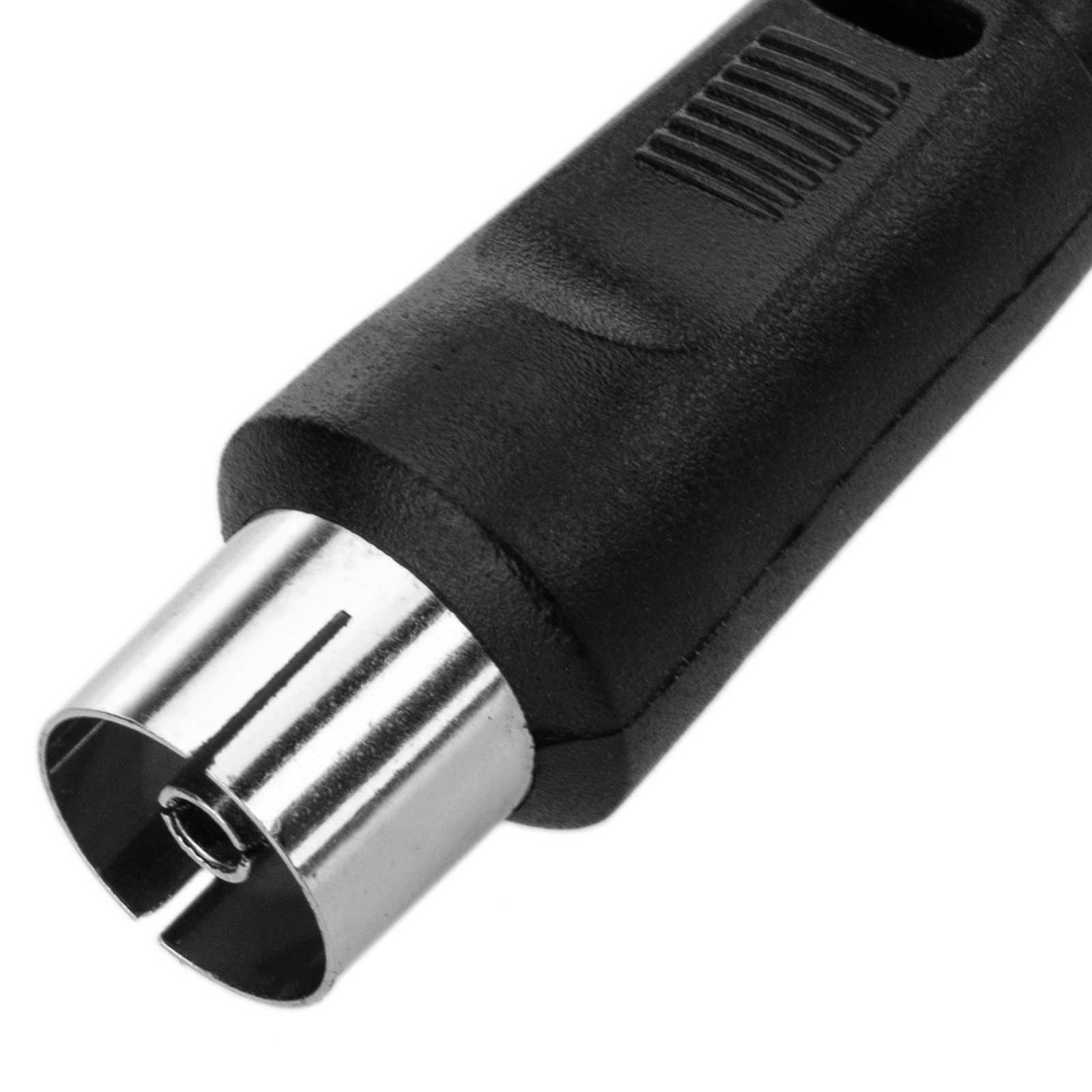 CableMarkt - Conector para cable coaxial con funda plástico para antena TV  hembra negro