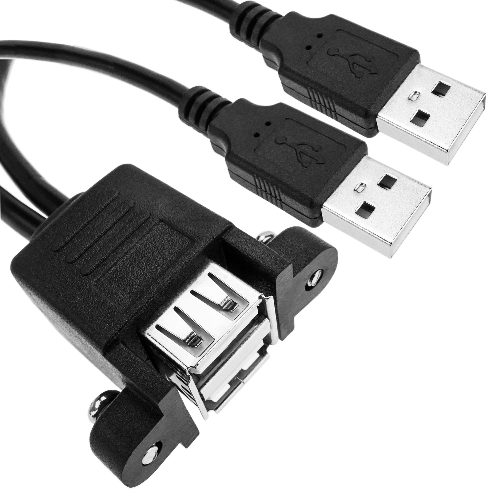 Adapter USB 2.0 male X2 to female double for panel - Cablematic
