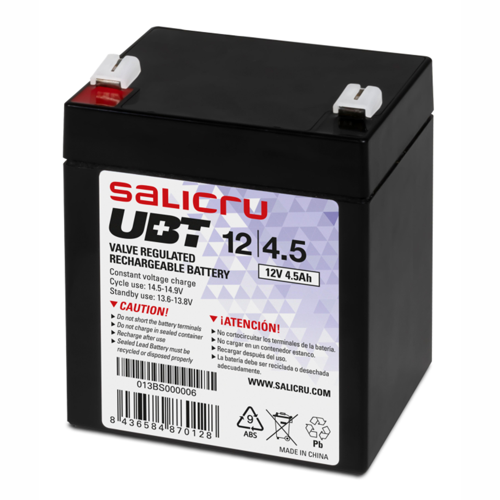 Batería sellada de plomo-ácido de 12V 9Ah recambio SAI - Cablematic