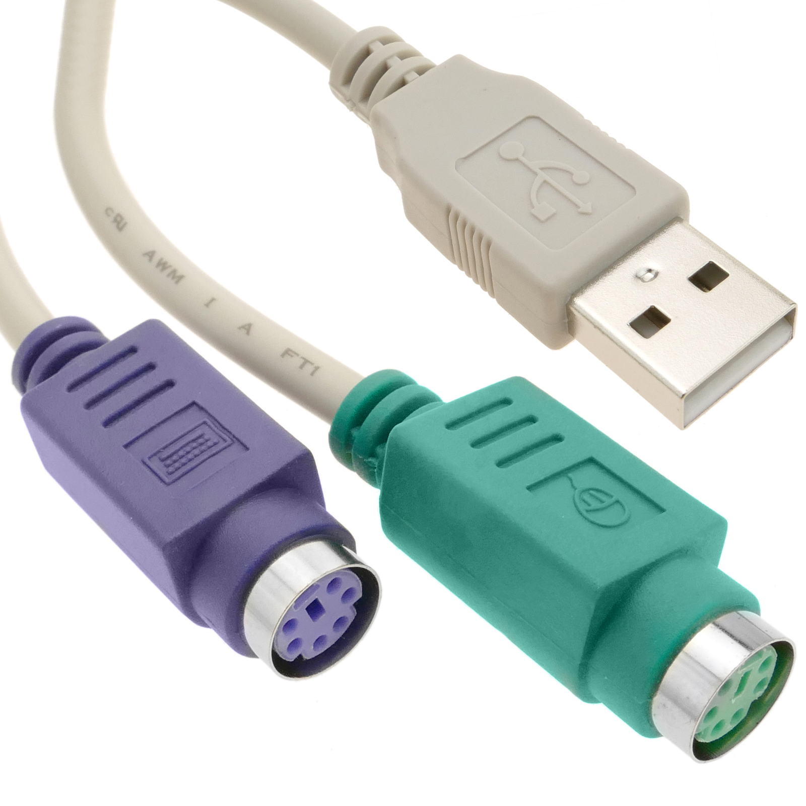 PS2 zu USB Adapter (USB Uhr bis MiniDIN6-H) - Cablematic