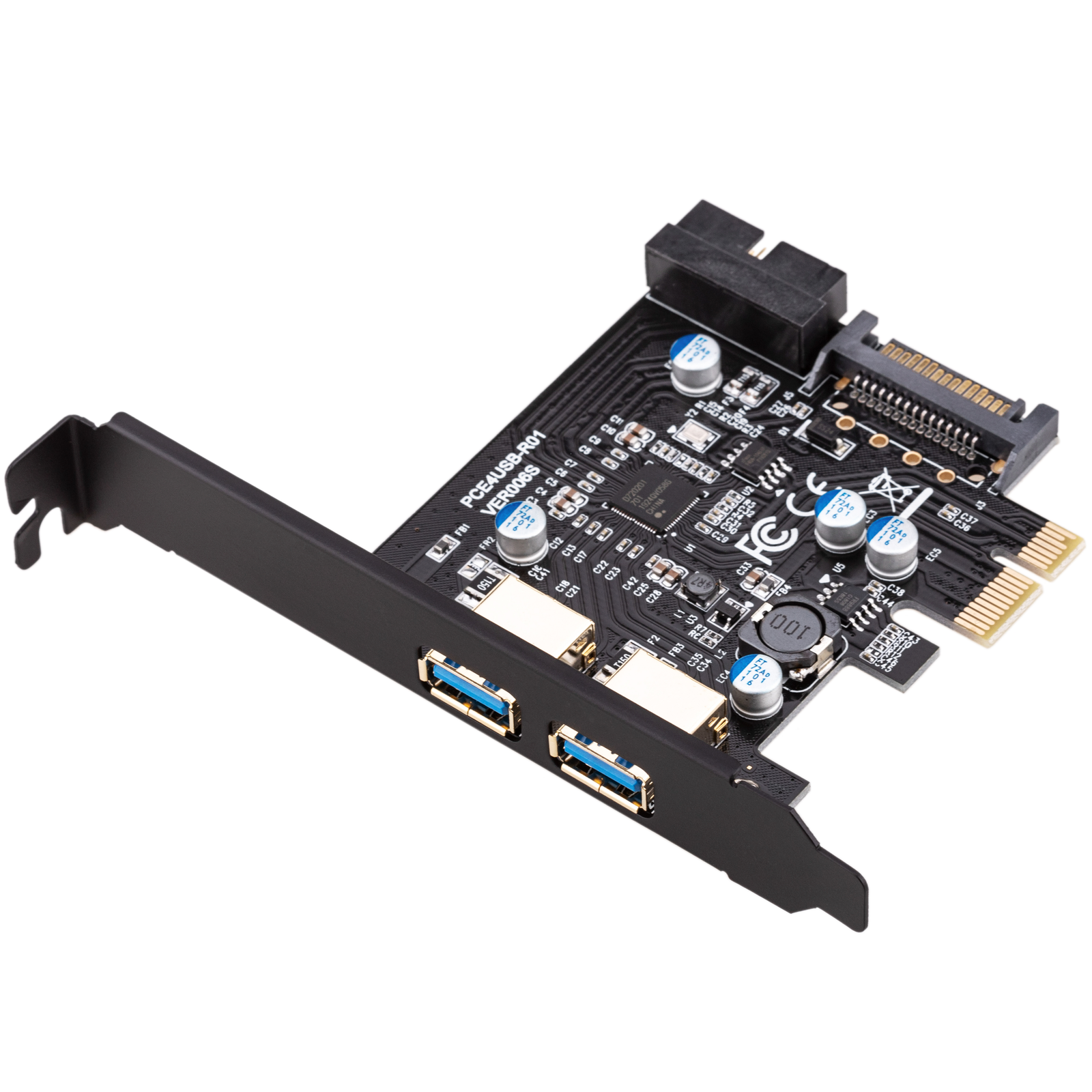 PCIe to SuperSpeed USB 3.0 card with external ports and internal 19-pin  Cablematic