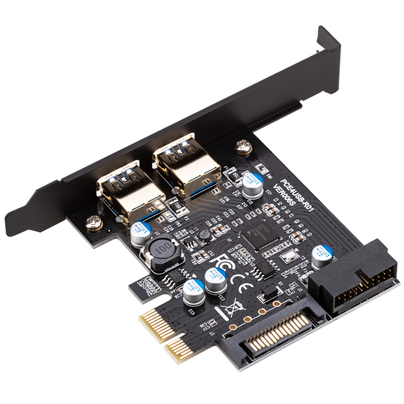 PCIe to SuperSpeed USB 3.0 card with external ports and internal 19-pin  Cablematic