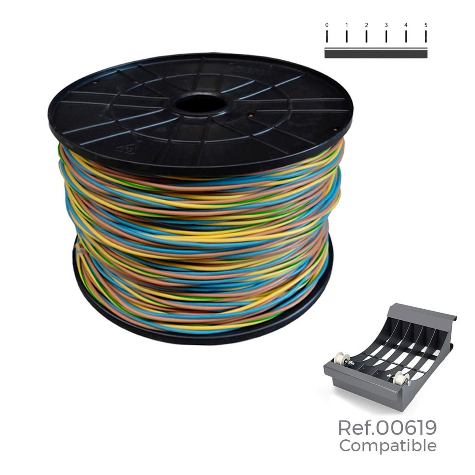 Bobina de cable eléctrico LSHF 200 m negro 2.5mm - Cablematic