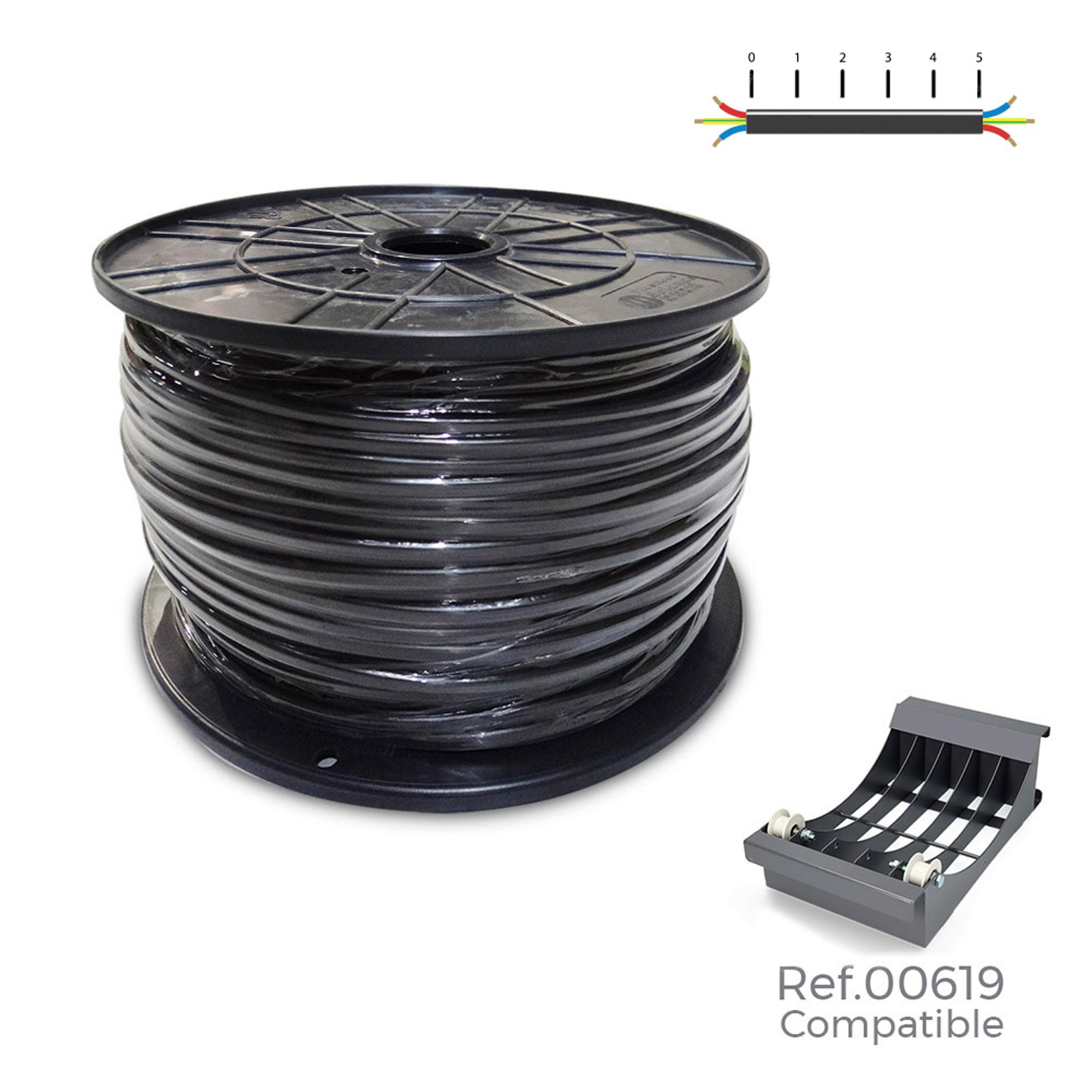 Bobina de cable eléctrico LSHF 200 m negro 2.5mm - Cablematic