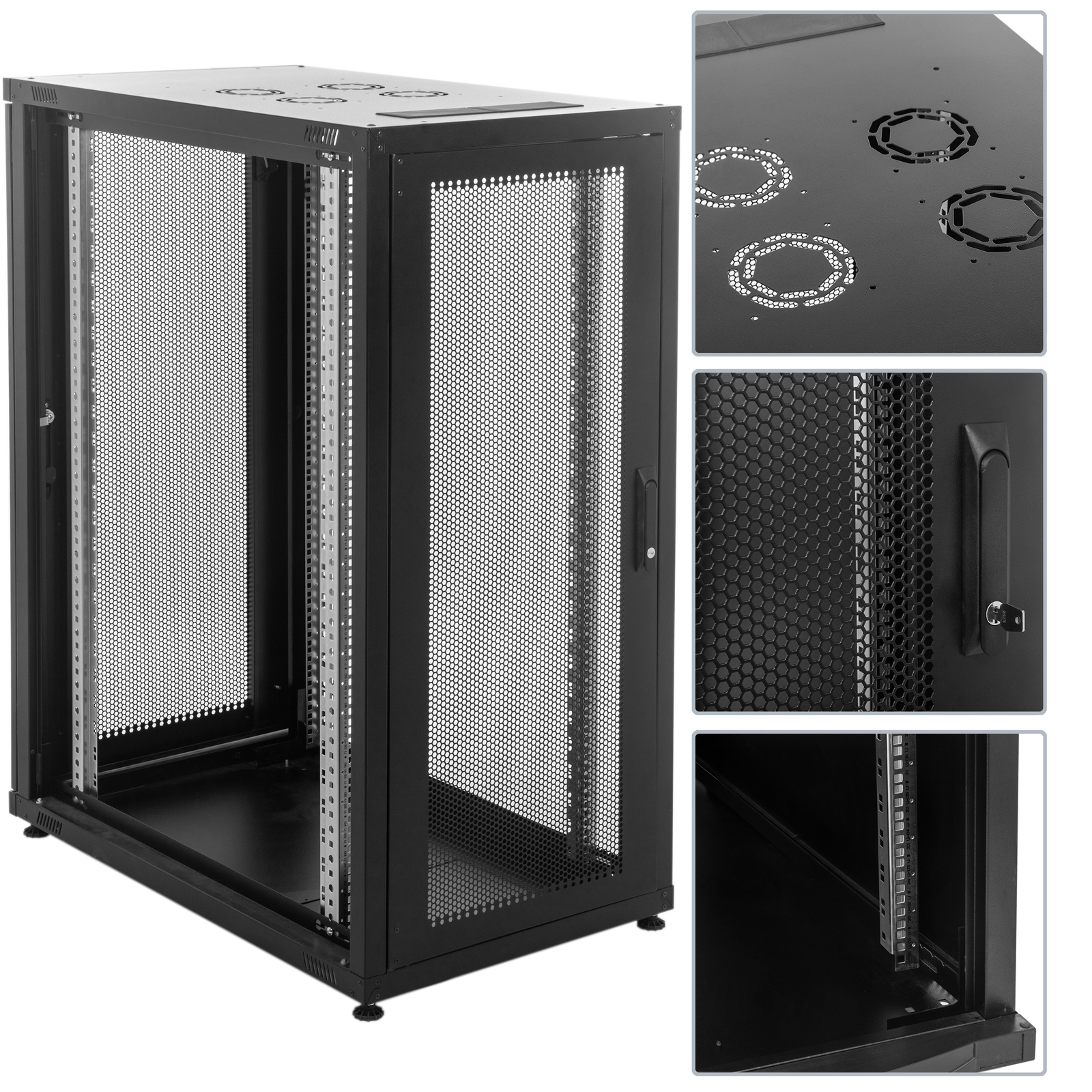 Server rack cabinet 19 inch 29U 600x1000x1400mm floor standing MobiRack by  RackMatic - Cablematic