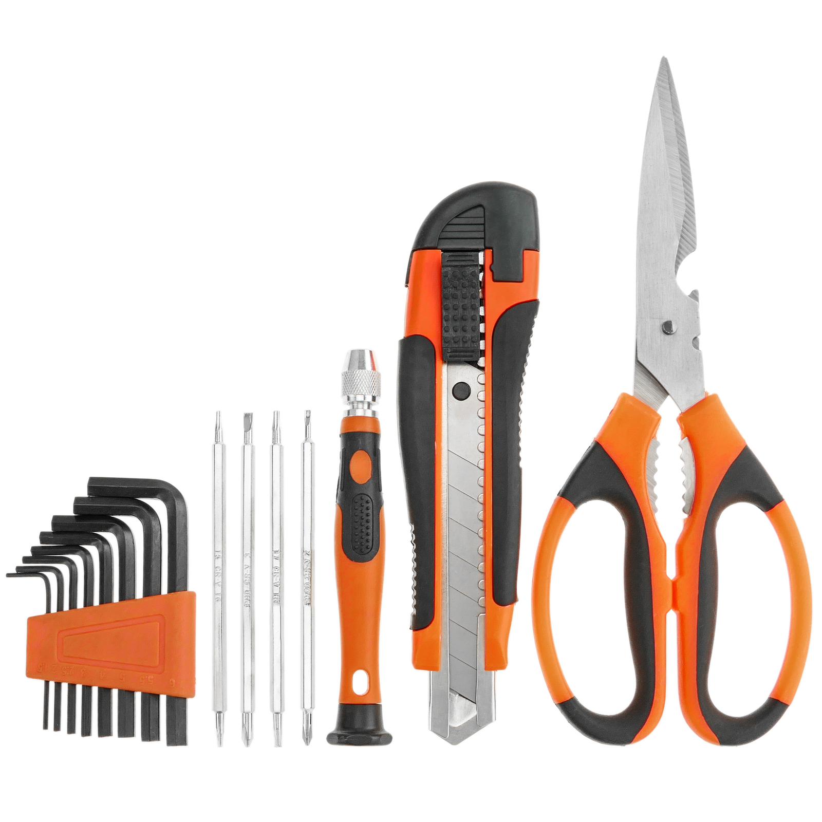 Basic tool kit. Set of 10 pieces. Screwdriver, pliers, tape measure,  scissors, etc. - Cablematic