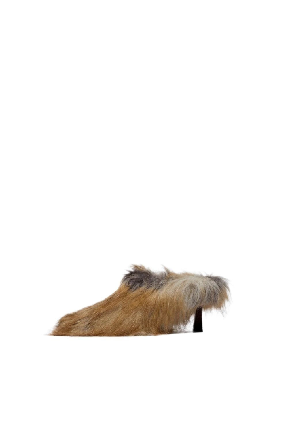 RECTO Lena Faux Fur Kitten Heel Mule