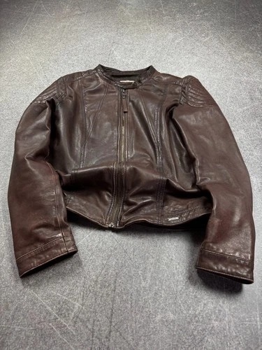 Vintage DIesel Rick Owens Type Cropped Biker Moto Casual Leather Jacket