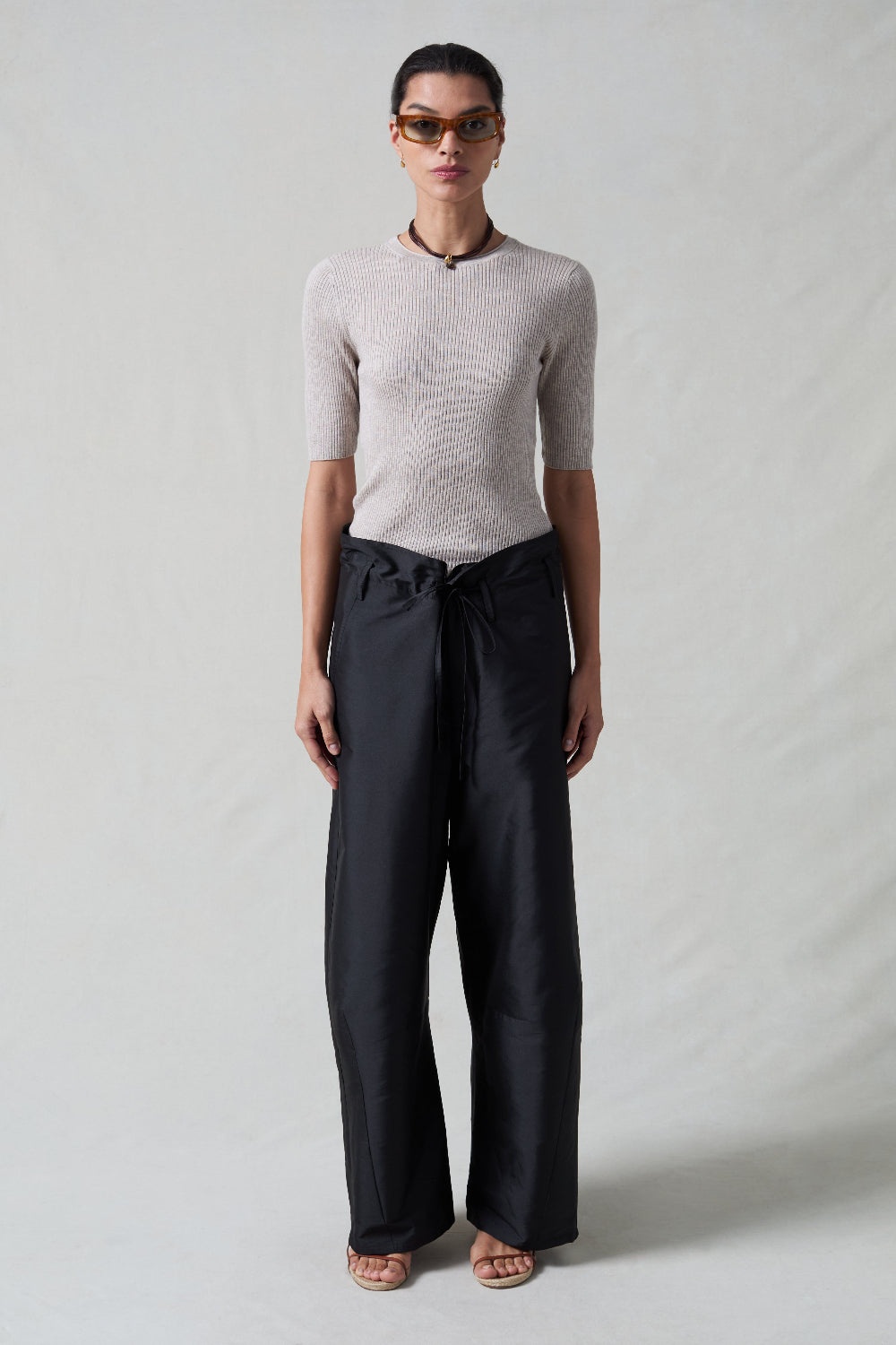 Techno Taffeta Barrel Pant Black
