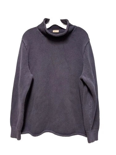 Vintage J Crew Roll Neck Sweater Adult Large Navy Oarsman Fishermans