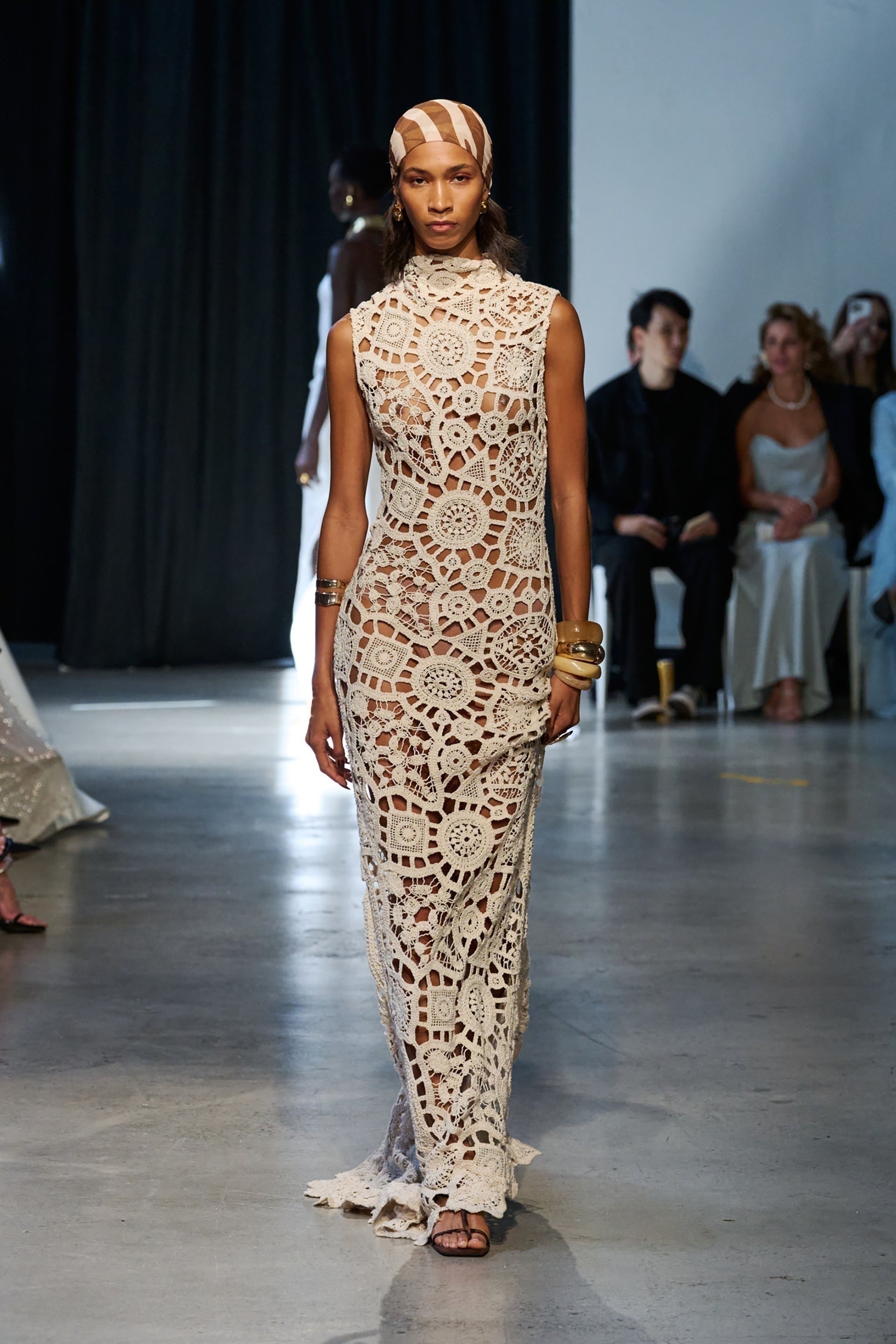 Casablanca Crochet High Neck Maxi Dress
