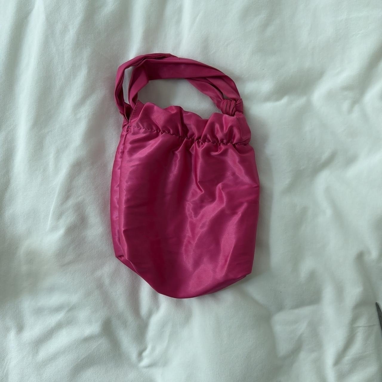 Pink satin mini bag with adjustable straps #glamour...