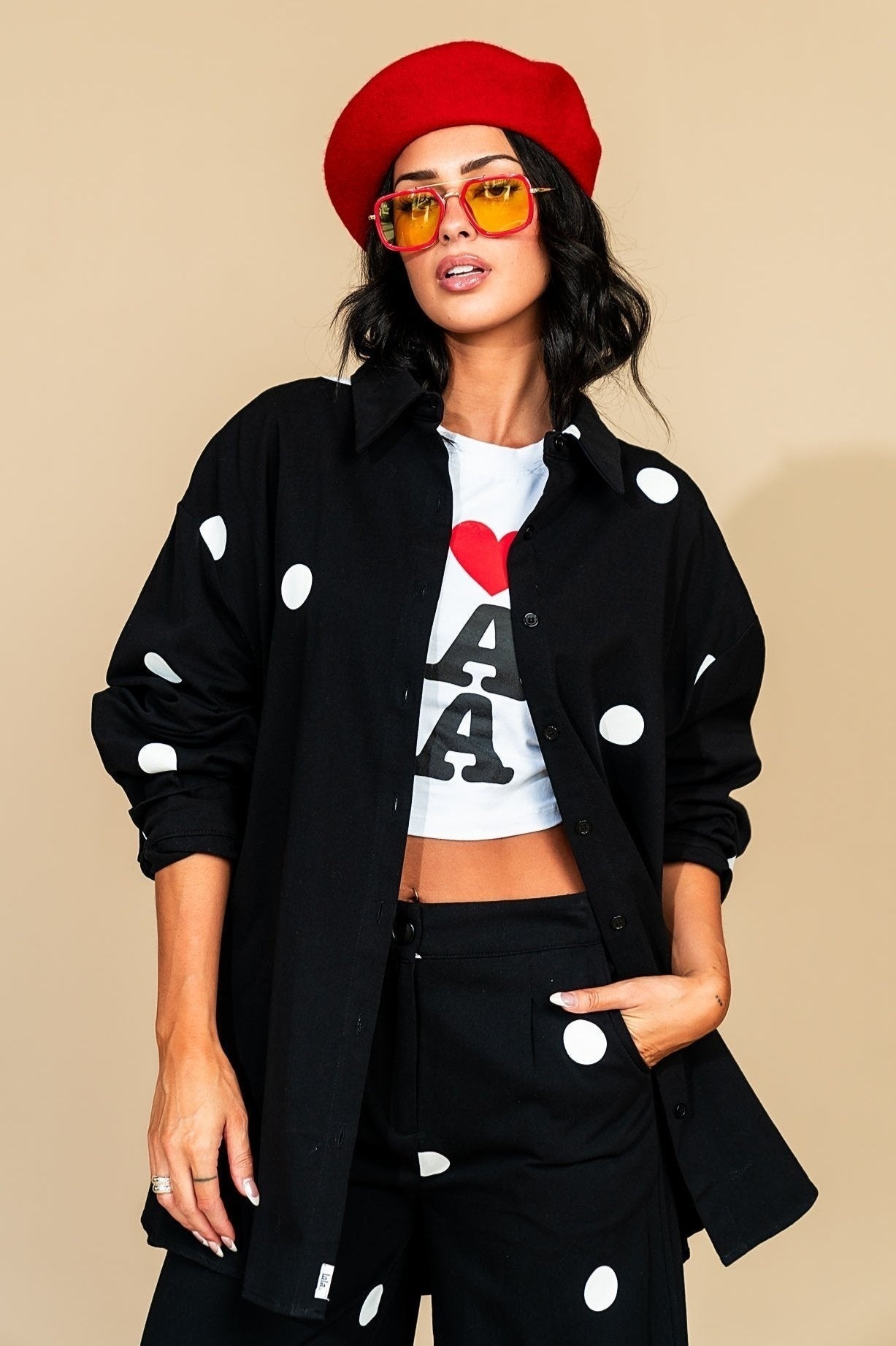 Cause a Scene Shirt Jacket  Polka Dot