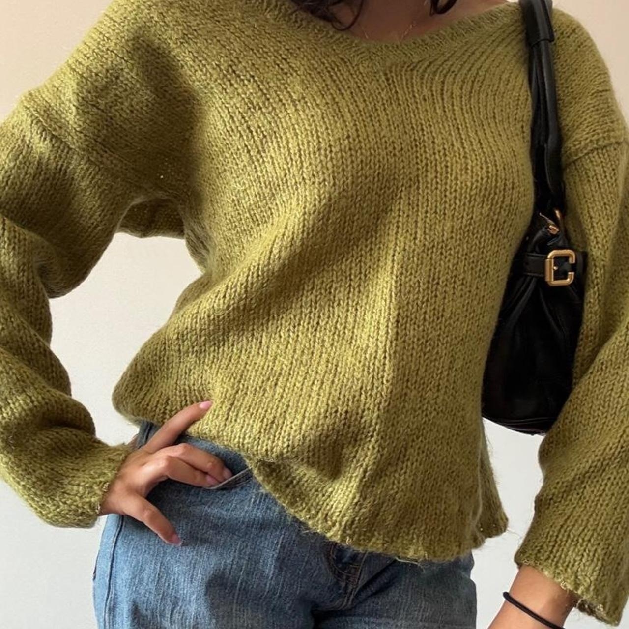 Womens Green Khaki Jumper