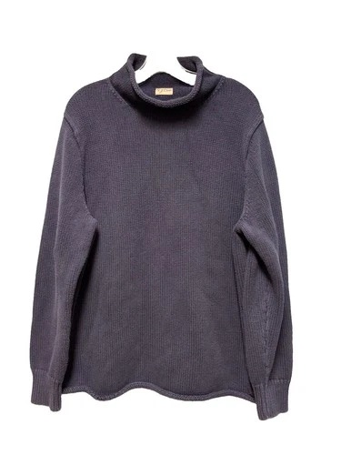 Vintage J Crew Roll Neck Sweater Adult Large Navy Oarsman Fishermans