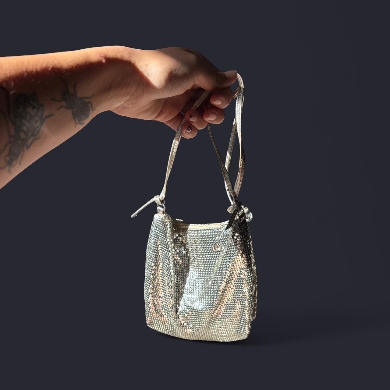 Vintage Whiting &amp; Davis Silver Mesh Shoulder Bag...