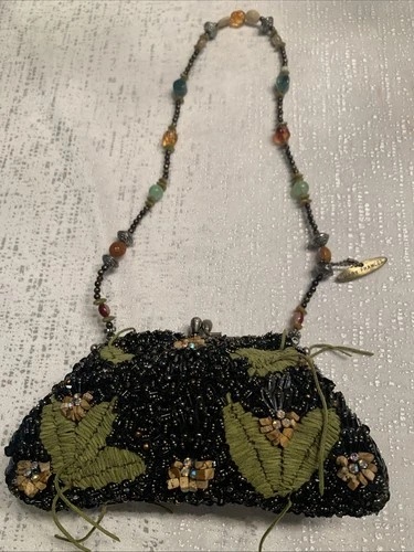 Mary Frances Beaded  Embroidered Evening Bag With strap