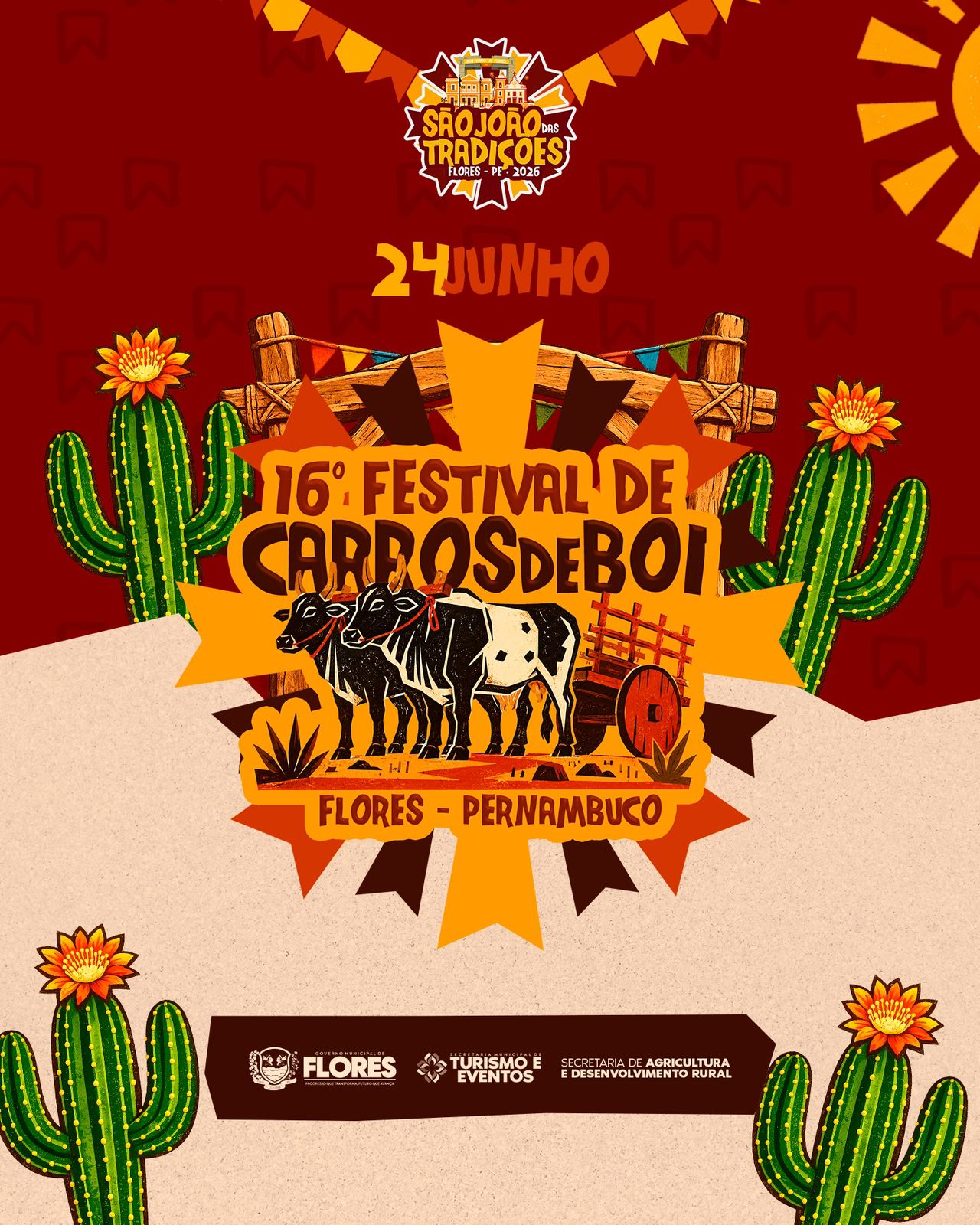 Governo de Flores abre inscrições para o 16º Festival de Carros de Boi
