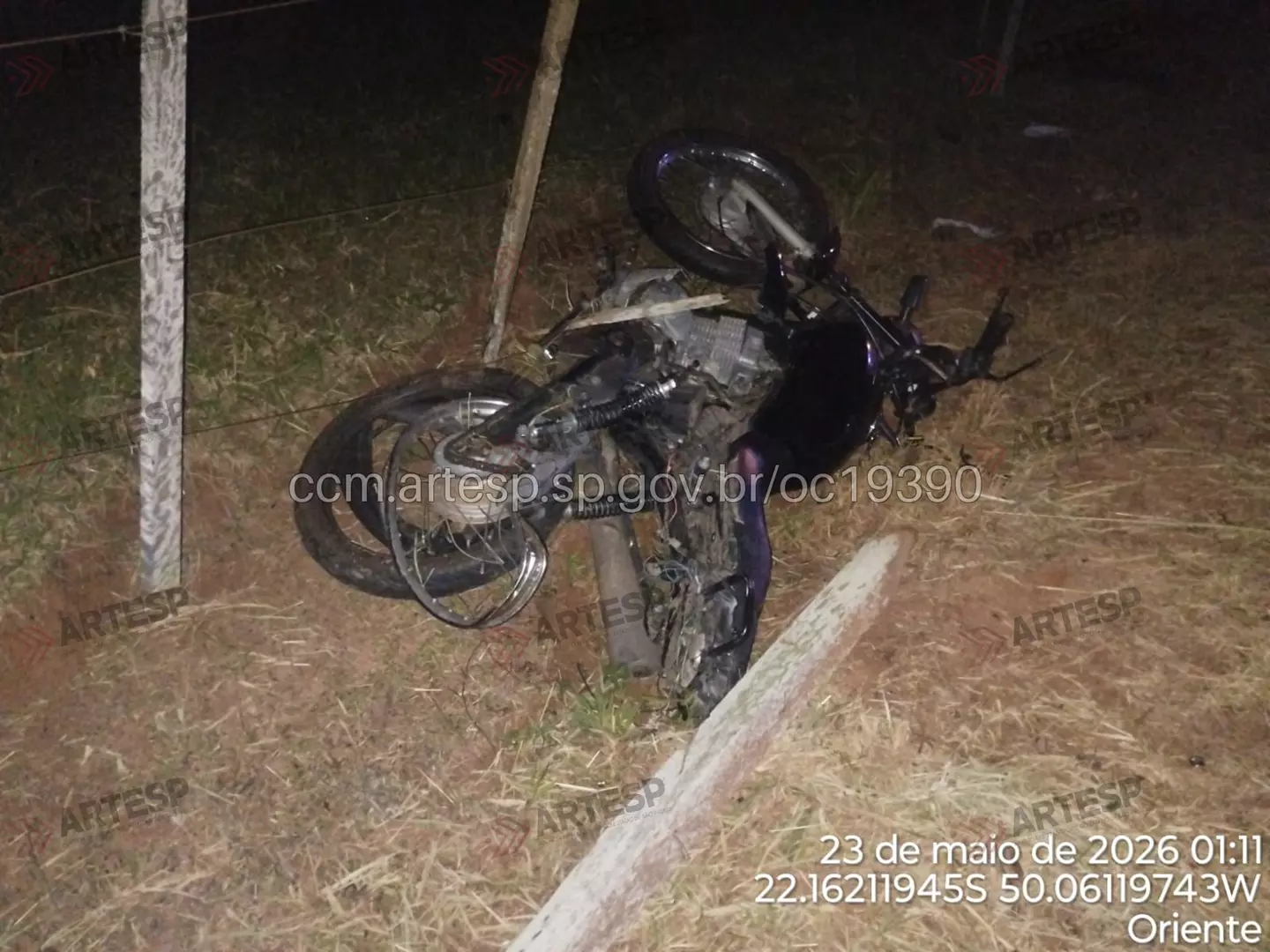 Motociclista morre em acidente na SP-294 causado por motorista embriagado