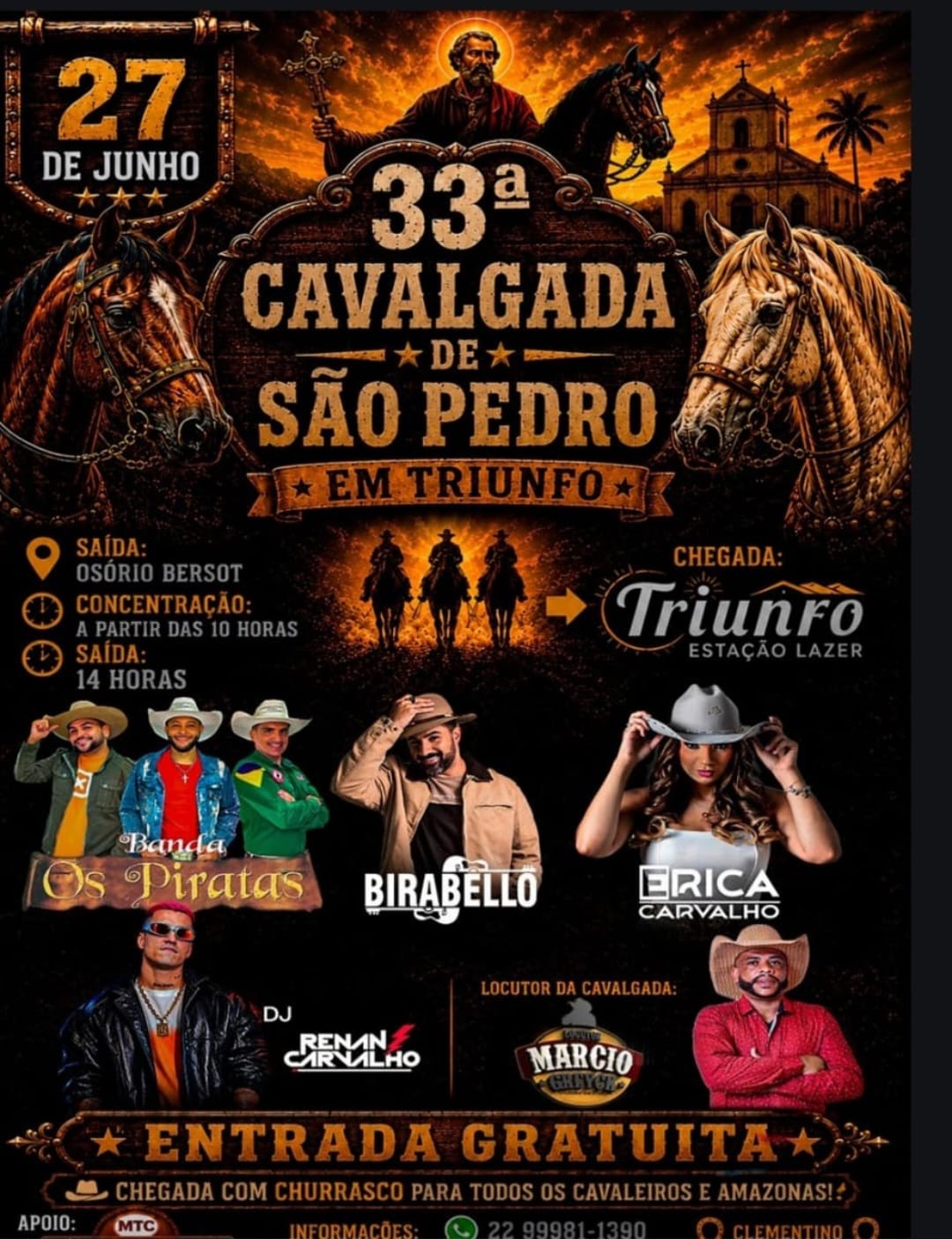 33ª Cavalgada de São Pedro movimentará Triunfo com tradição, música e confraternização no interior de Santa Maria madalena